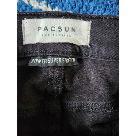 PacSun Power Super Stretch Black Distressed High Rise Ankle Jeggins 26 - Picture 6 of 7